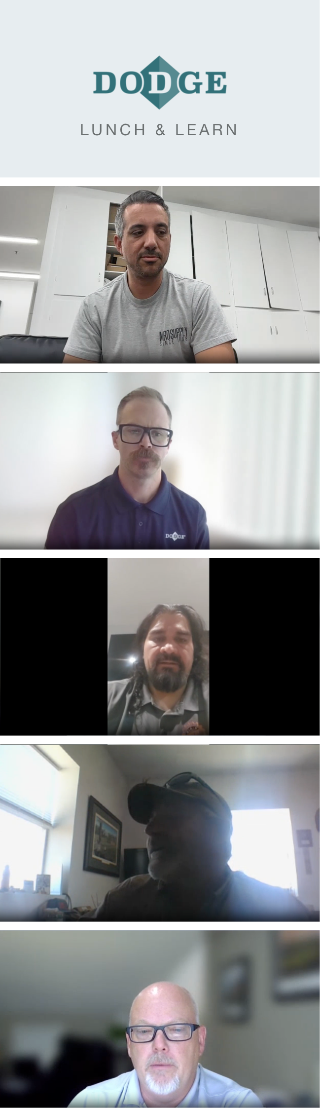 Dodge Industrial Lunch & Learn — engineers and MRO Supply customers on the live call